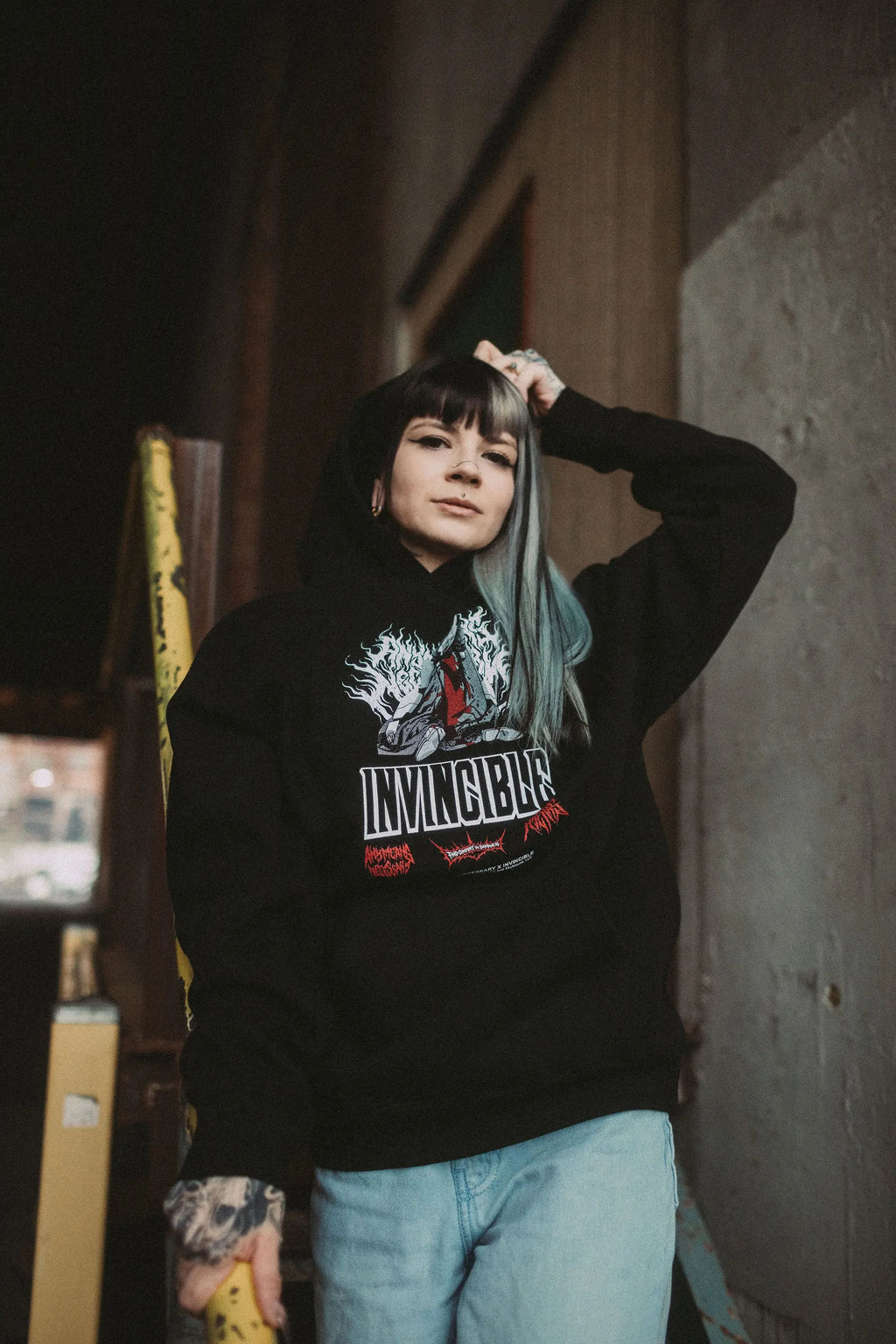 Neck Snap Pullover Hoodie Any Means Necessary Clothing