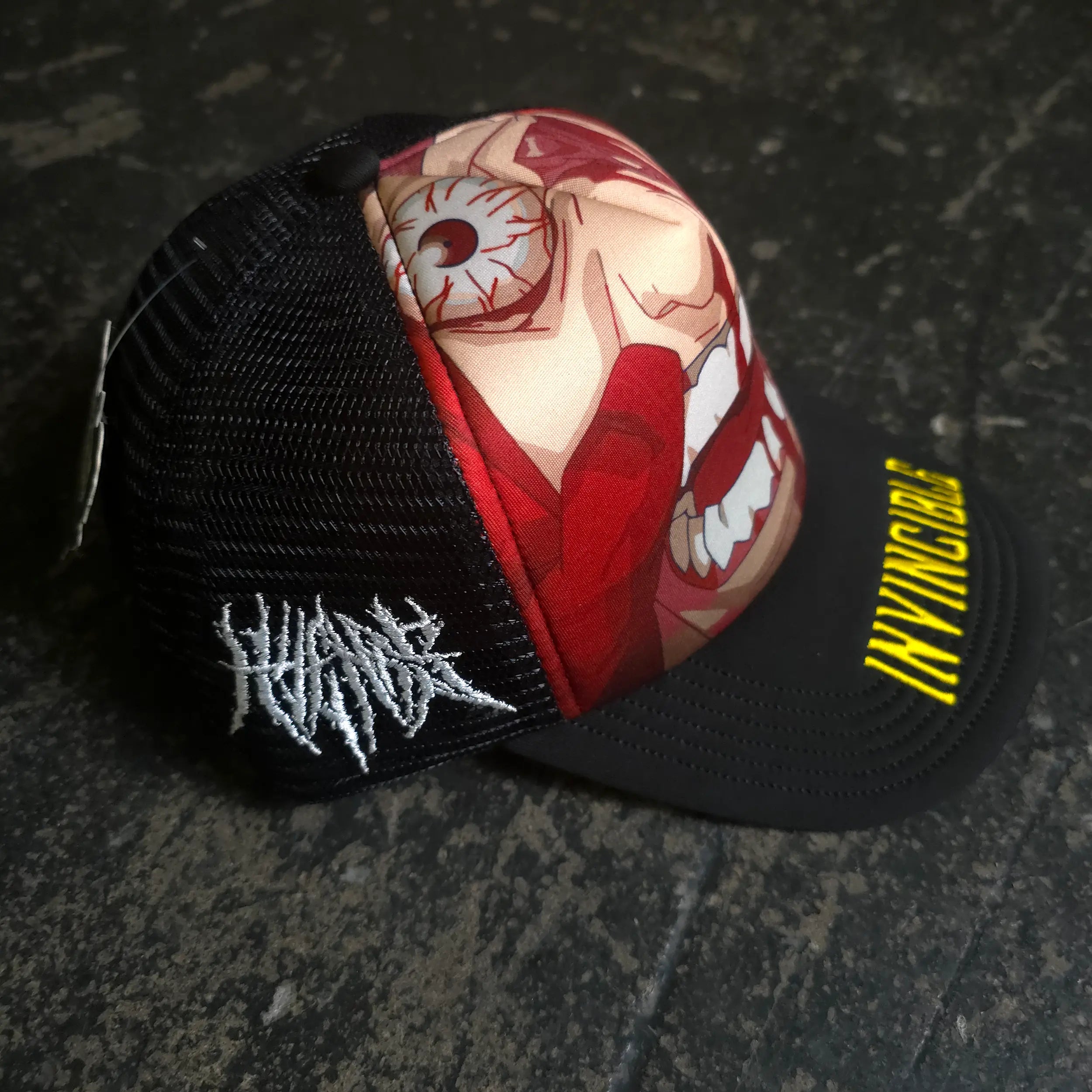 Face Smasher Trucker Hat Black Any Means Necessary Clothing
