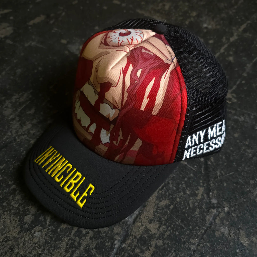 Face Smasher Trucker Hat Black Any Means Necessary Clothing