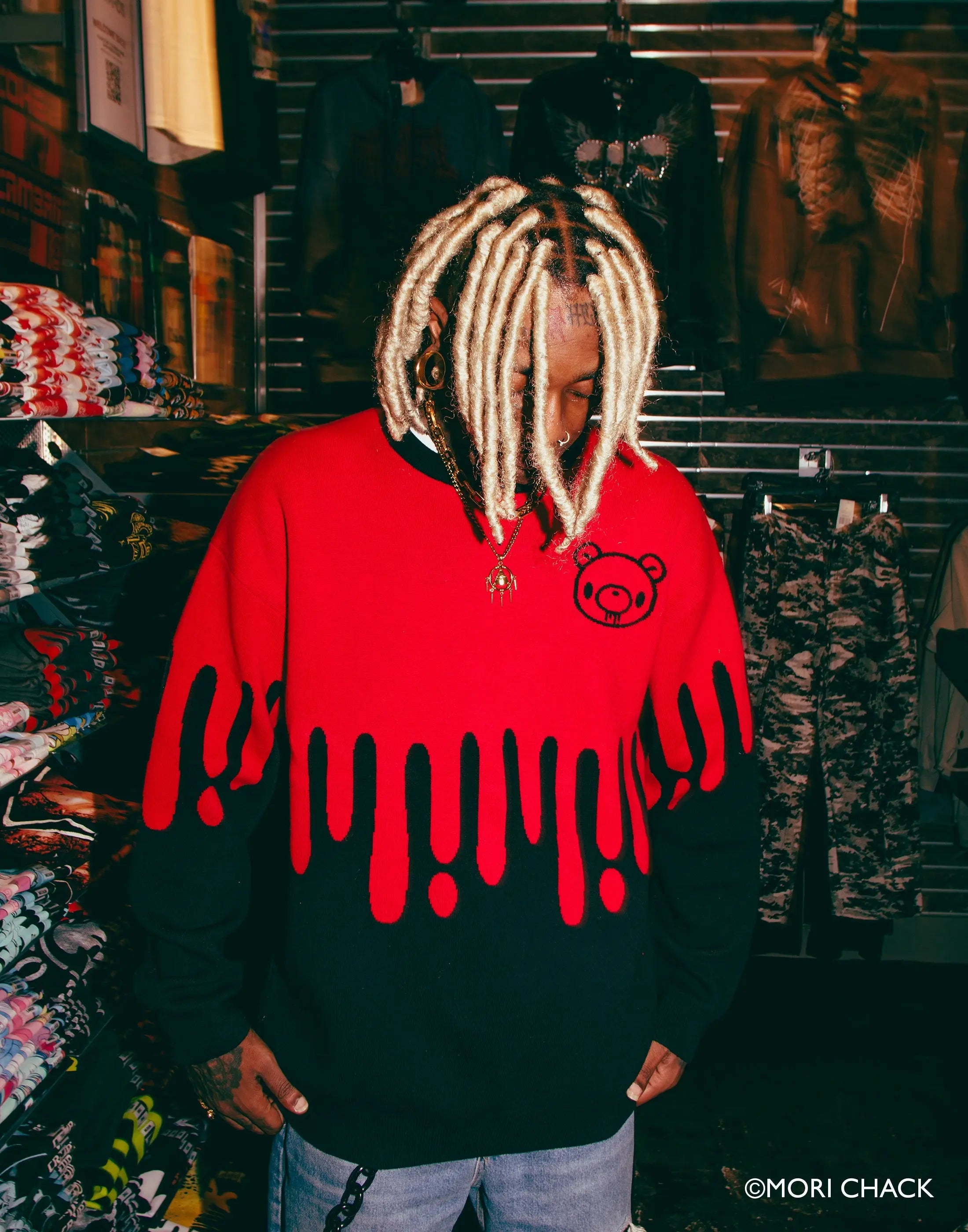Gloomy Drip Knit Sweater Any Means Necessary Clothing