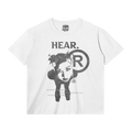 HEAR Streetwear Tee White Cotton T Shirt Classic Fit 180 GSM DTG Print ArnukiClothing