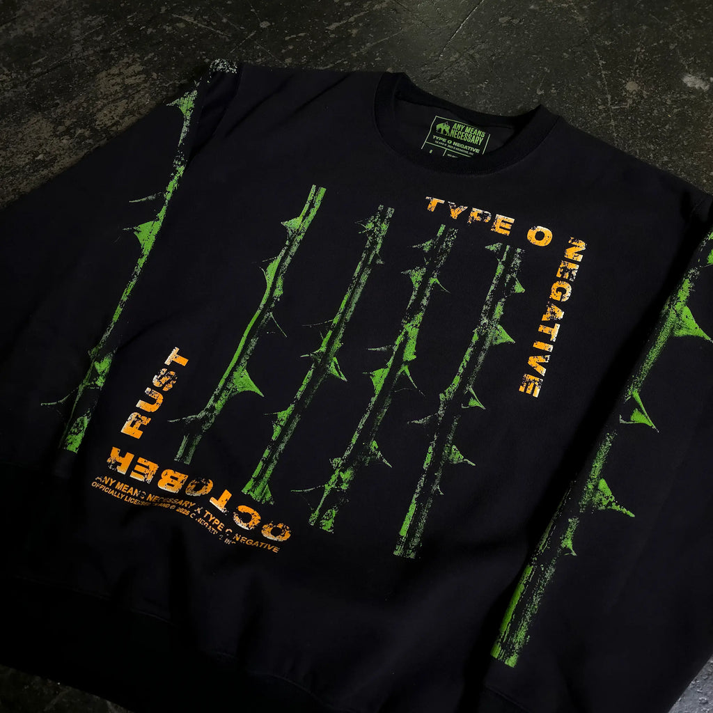October Rust Crewneck Sweatshirt Any Means Necessary Clothing