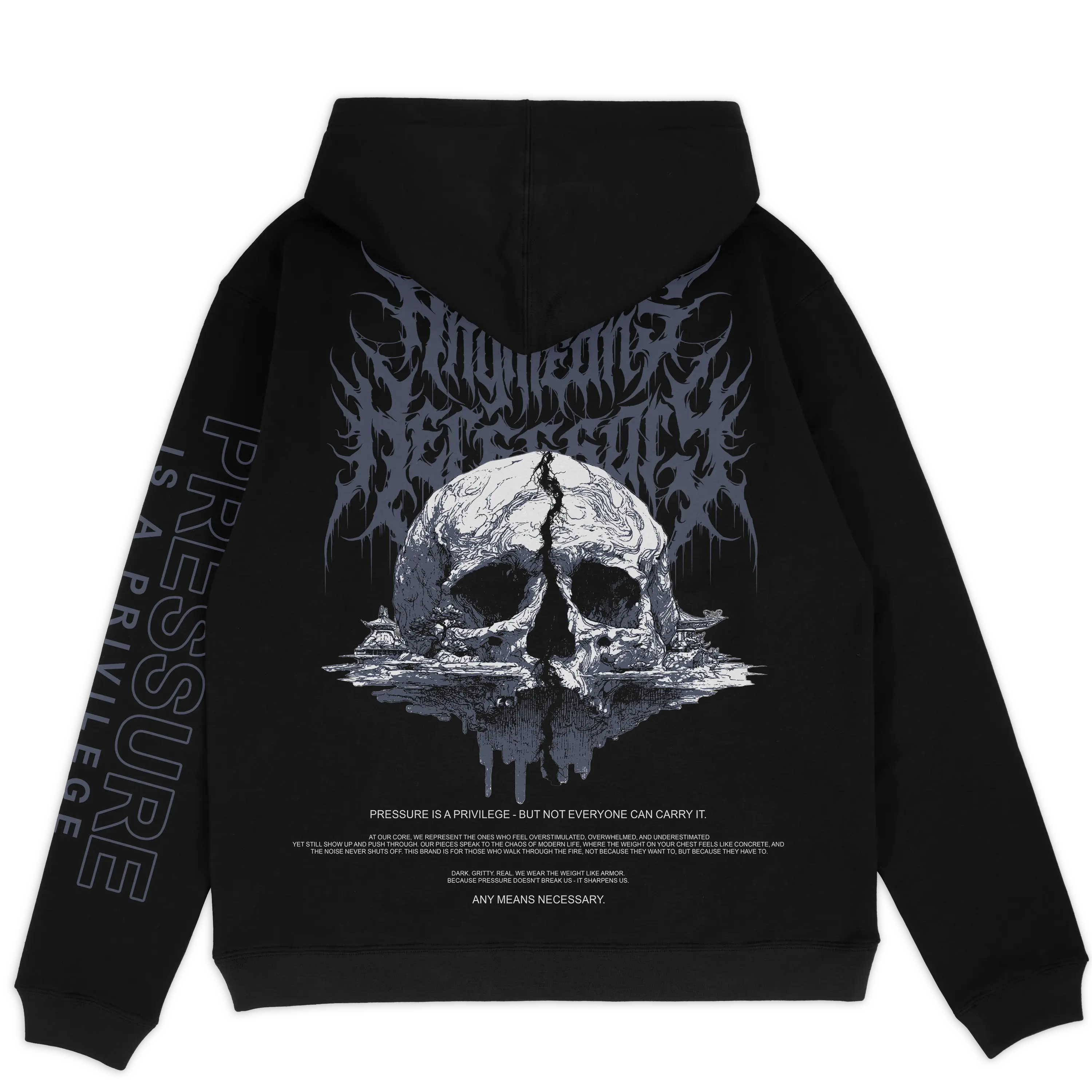 Pressure Pullover Hoodie Black Any Means Necessary Clothing