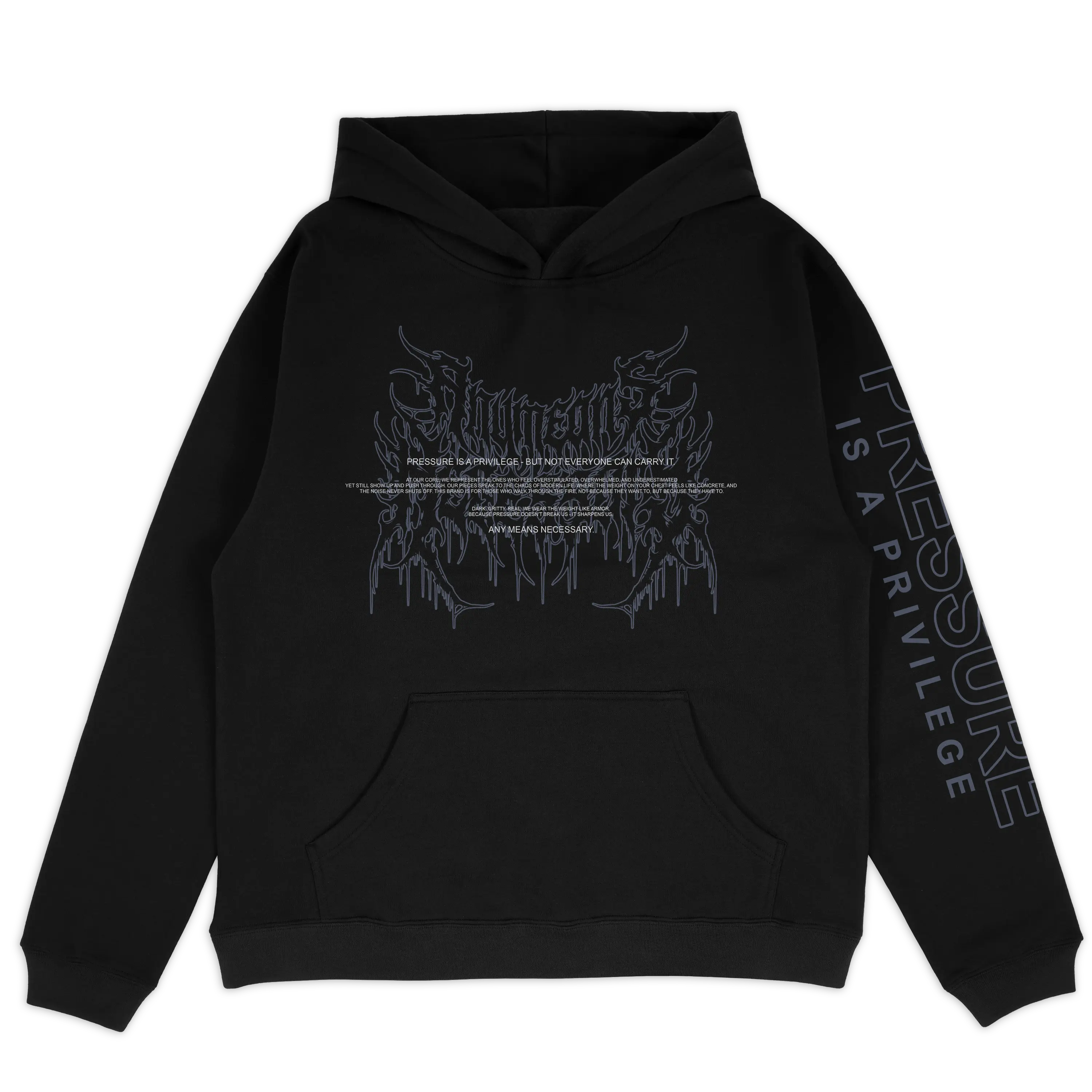 Pressure Pullover Hoodie Black Any Means Necessary Clothing