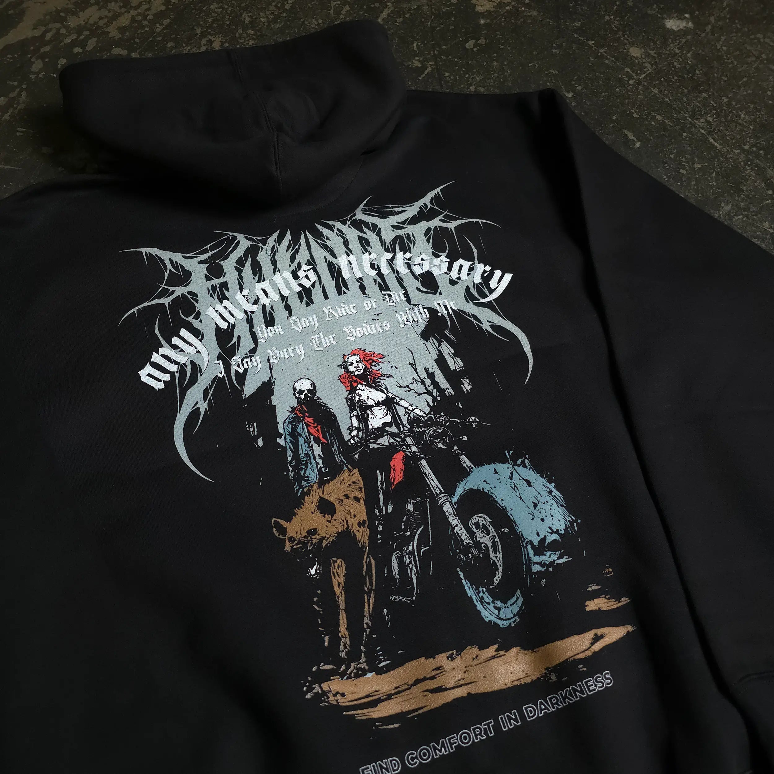 Ride or Die Zip Up Hoodie Any Means Necessary Clothing