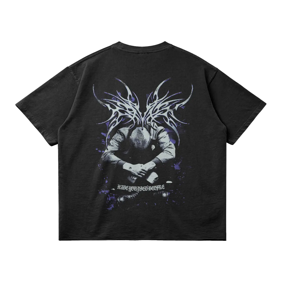 Kryptic Myst Garment Dyed Streetwear Tee 260GSM Cotton Faded Raw Hem True To Size ArnukiClothing