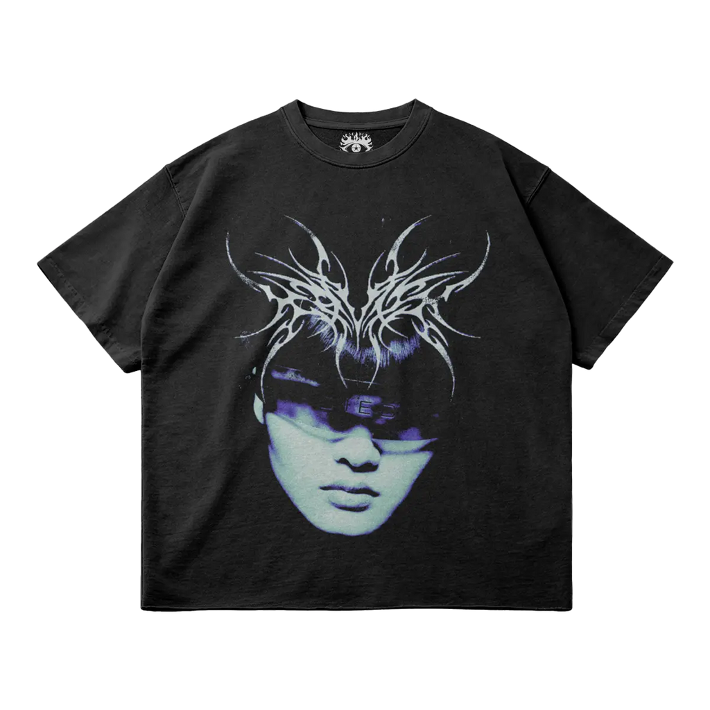 Kryptic Myst Garment Dyed Streetwear Tee 260GSM Cotton Faded Raw Hem True To Size ArnukiClothing