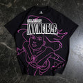 Black Atom Line Art Series T-Shirt by Any Means Necessary Clothing featuring minimalist atomic design on front.