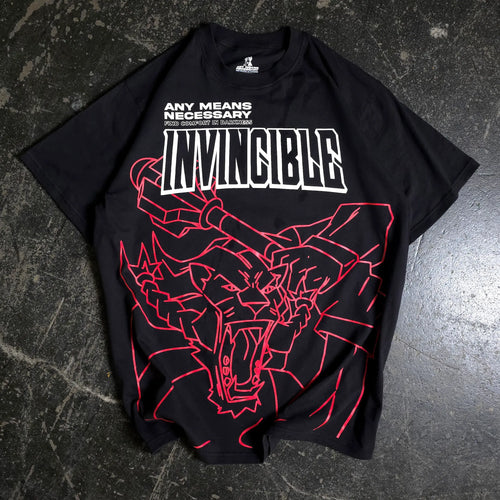 Black Battle Beast Line Art Series T-Shirt by Any Means Necessary Clothing, featuring detailed line art design.