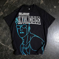 Black Invincible Line Art Series T-Shirt from Any Means Necessary Clothing, featuring minimalist line art design on the front.