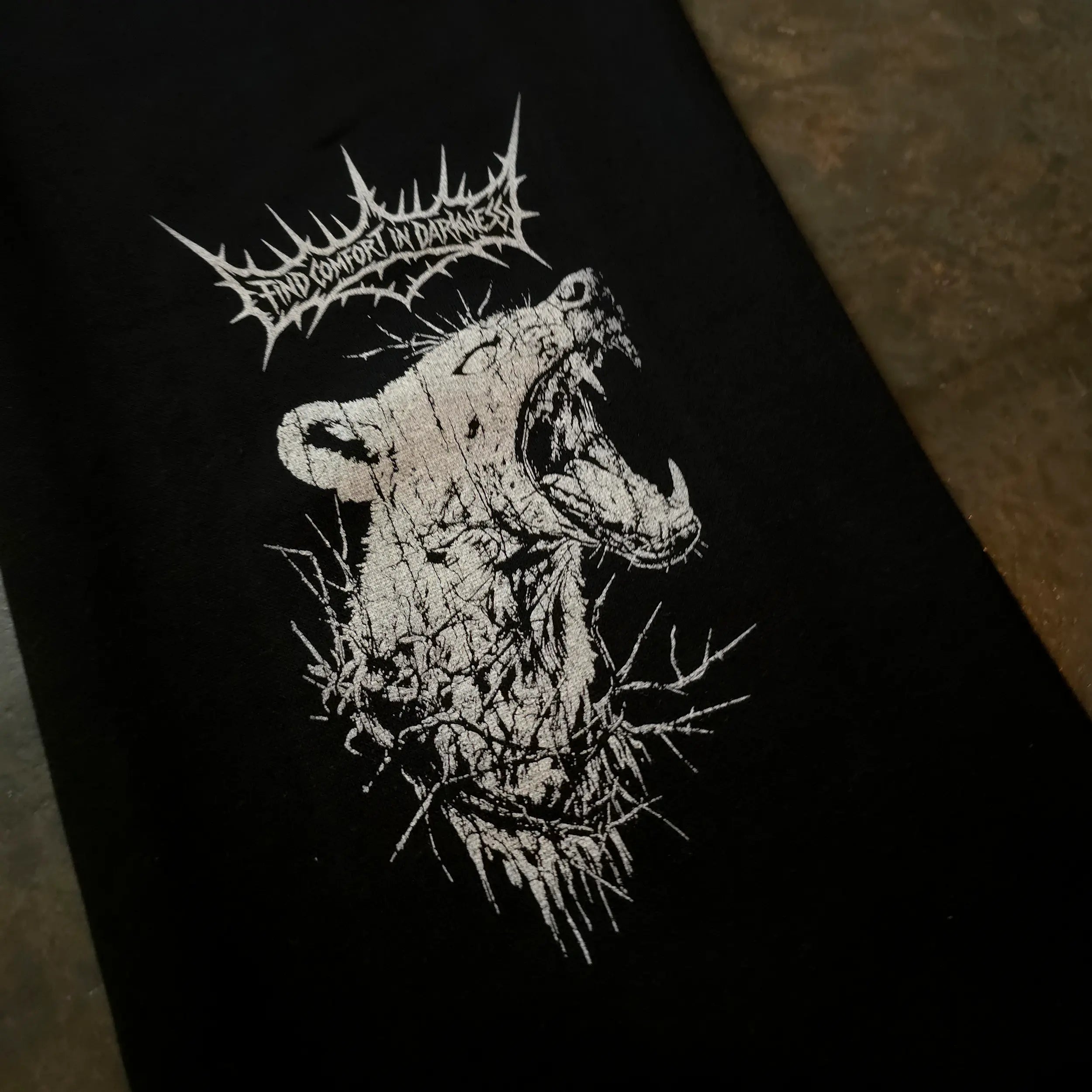 Gray Mantra Sweatpants by Any Means Necessary Clothing, showing relaxed fit and soft fabric details.