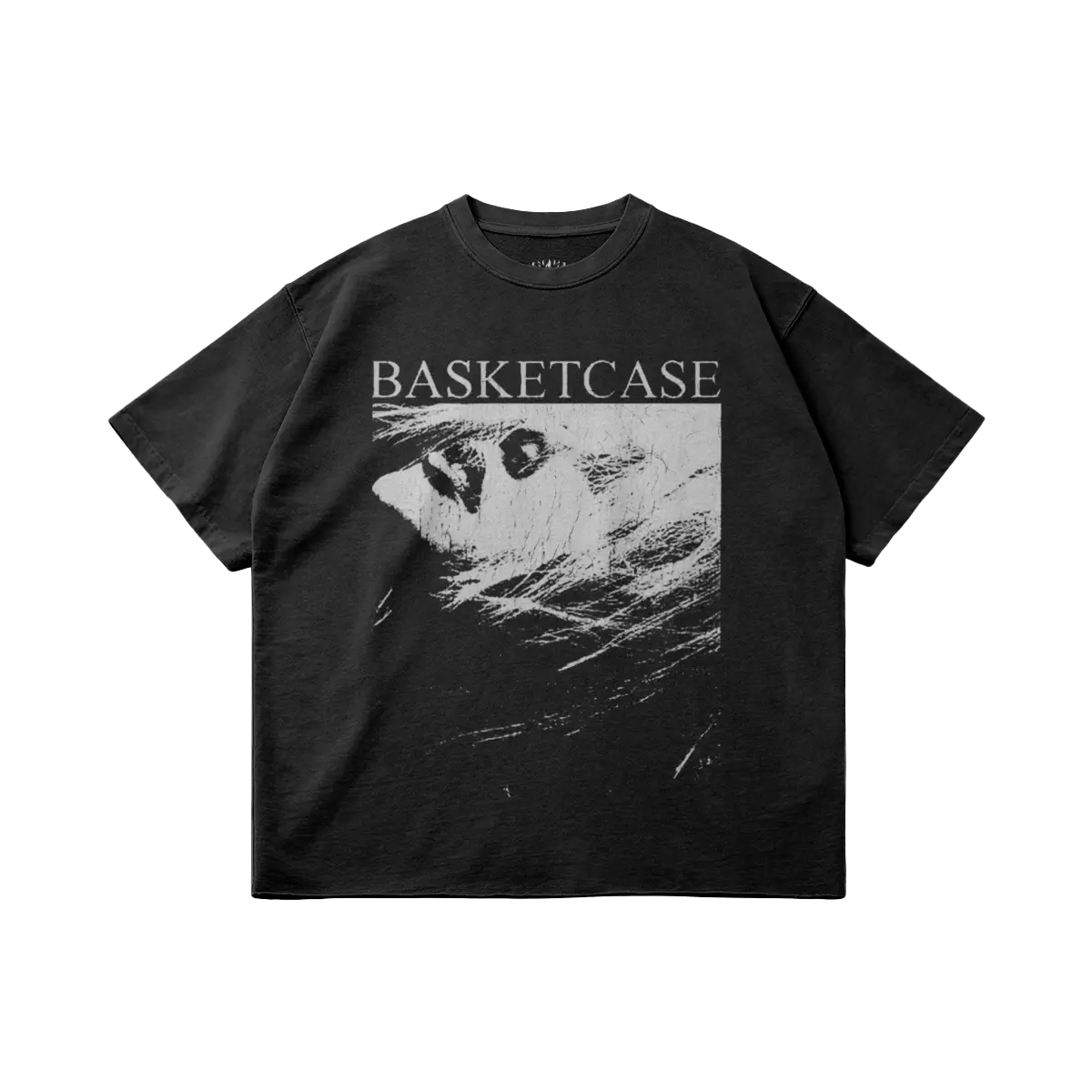 Basketcase Garment Dyed Raw Hem Streetwear Shirt 260GSM Cotton Black Tee With Edgy Faded Hem ArnukiClothing