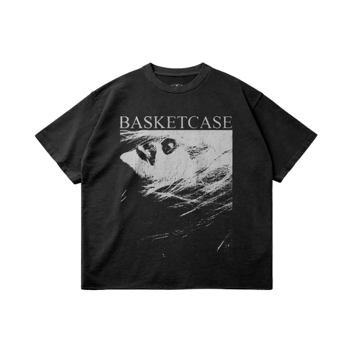 Basketcase Garment Dyed Raw Hem Streetwear Shirt 260GSM Cotton Black Tee With Edgy Faded Hem ArnukiClothing