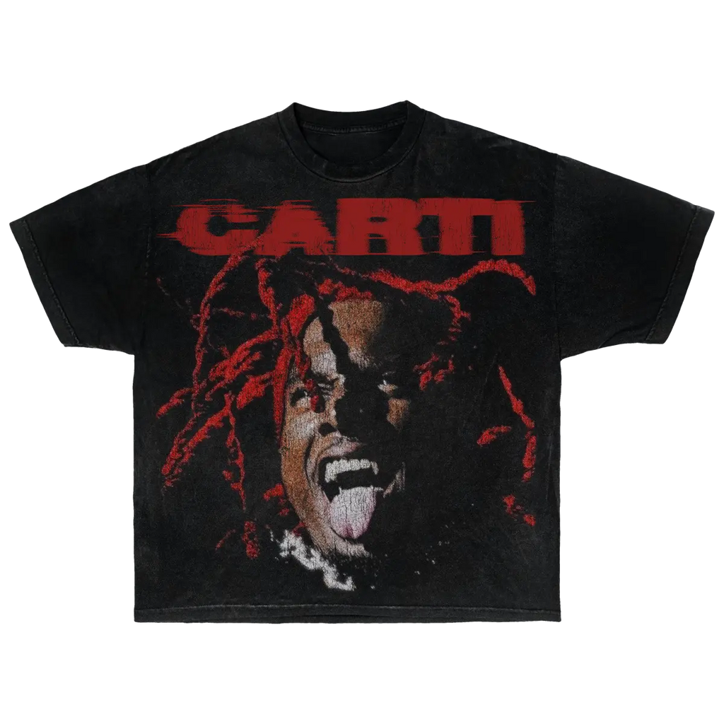 Playboi Carti Streetwear Tee Short Sleeve Red And Black Graphic Shirt For Fans Everywhere ArnukiClothing