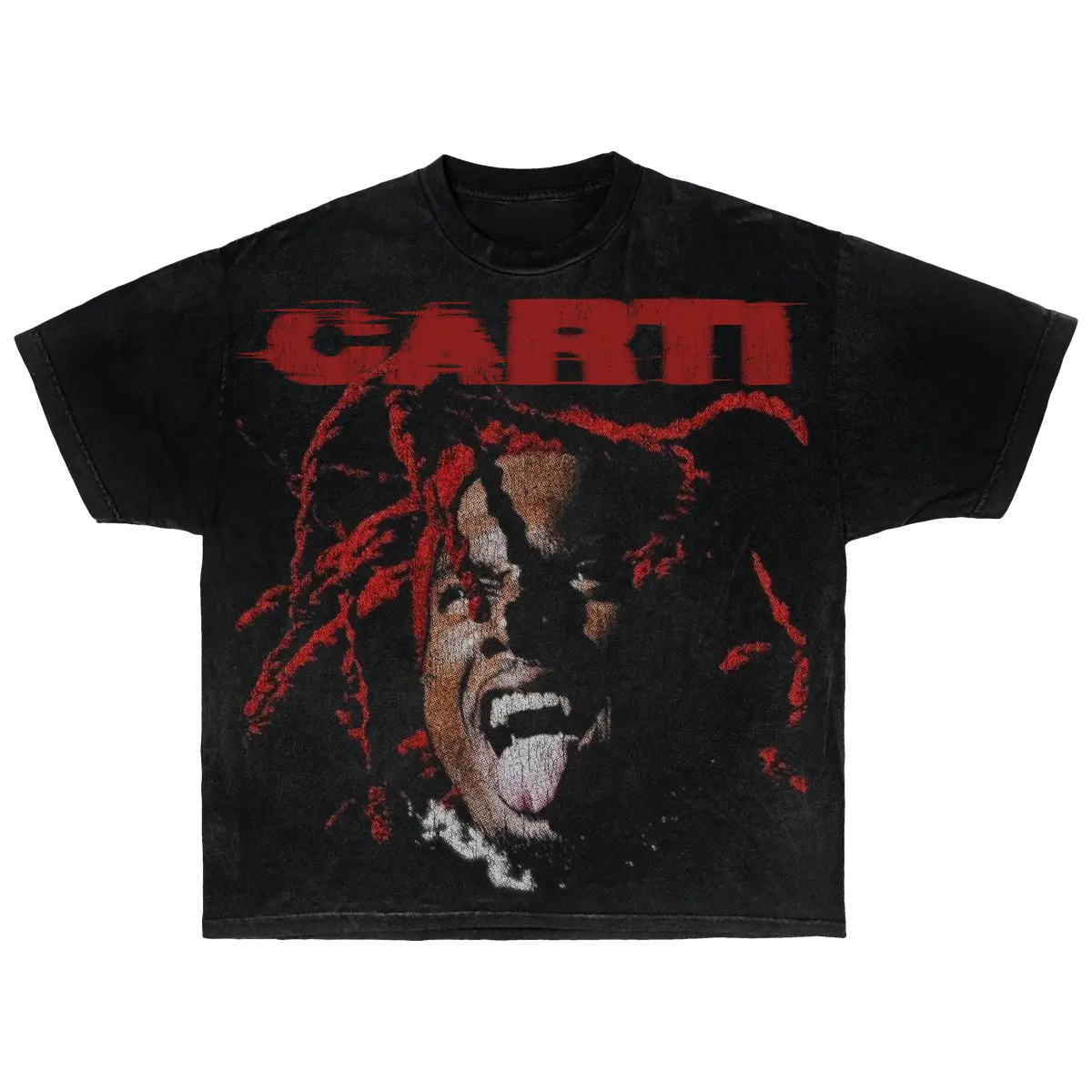 Playboi Carti Streetwear Tee Short Sleeve Red And Black Graphic Shirt For Fans Everywhere ArnukiClothing